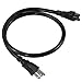 2FT Replacement Laptop AC Power Cord - Universal 3Prong Replacement Computer Power Cable 18AWG Heavy Duty NEMA 5-15P to C5 Replaced 3-Slot C5 Cord Power Supply to PC