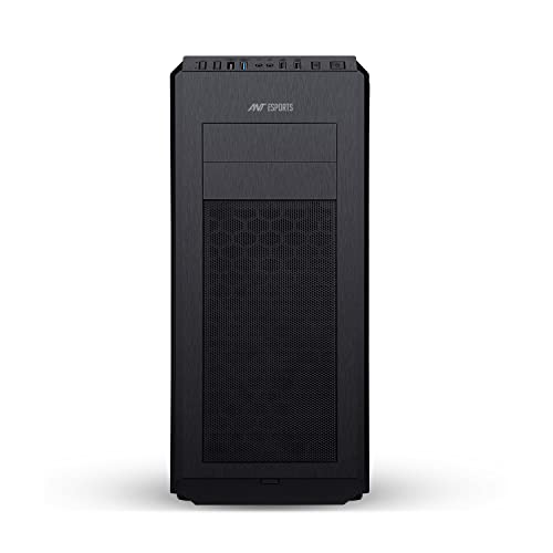 Image of Ant Esports Vanguard Mid- Tower Computer Case /Gaming Cabinet - Black | Supports E-ATX, ATX, Micro-ATX, Mini-ITX | Pre-Installed 2 x 120mm Fans in Front and 1 x 120 mm Fan at Rear