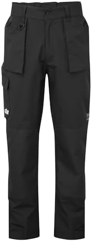 Gill OS3 Coastal Sailing Pants Trousers - Waterproof, Breathable & Stain Repellent (Black, L)