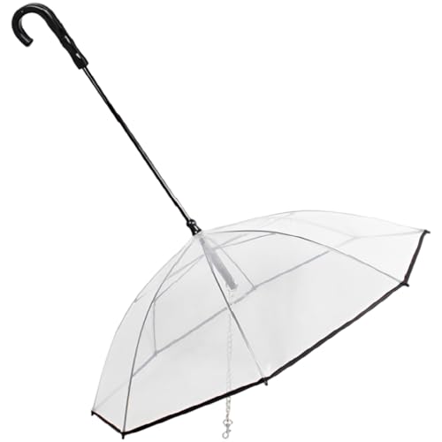 Parapluie pour petit chien avec laisse intégrée transparente de 45 cm