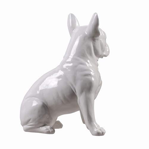Estatua Bulldog Francés Blanca 25 cm Decoración Interior miniatura 3