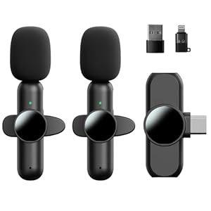 FANKEELY Wireless Lavalier Microphone – Mini Bluetooth Mic for iPhone – Professional Wireless Microphones for iPhone – Reliable Wireless Mic for Clear Audio – for Interviews, Vlogging, and More