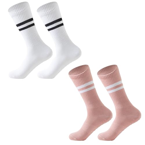 Image of Pilates Socks with Grips for Women Yoga Socks Barre Socks Non Slip Socks 2 packs