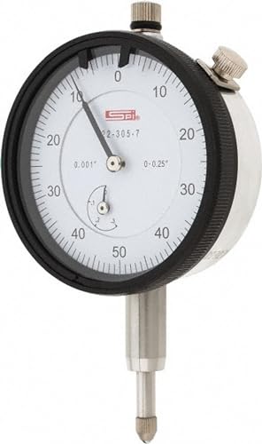 SPI 22-305-7 Deluxe AGD2 Dial Drop Indicator with Revolution Counter: 0-50-0 Reading, 0 to 0.25