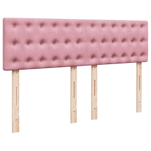 Boxspringbett mit Matratze Rosa 140x200 cm Samt Daybed Bettgestell Bed Frame Doppelbett für Wohnbereich Schlafzimmer Gästezimmer Herberge – Bild 6