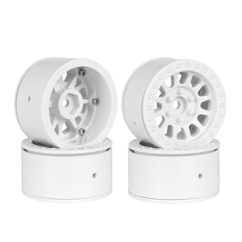 KEEDA Beadlock Jantes en plastique 1,9" pour SCX10 TRX4 MST RGT Redcat Gen8 VS4-10 1/10 RC Crawler Car (blanc)