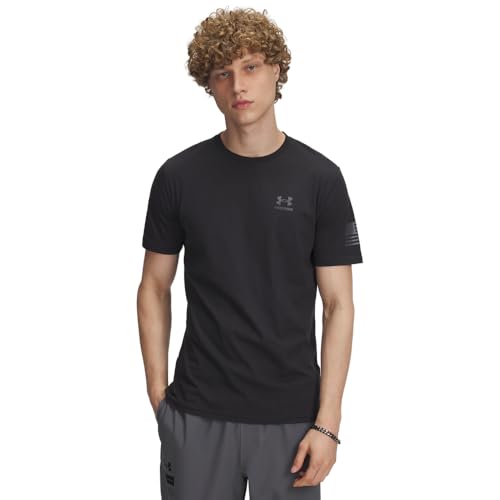 Under Armour Men's Freedom Flag Short Sleeve T Shirt, (002) Black / / Castlerock, X-Large