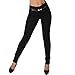 Produktbild Candygirls Thermo Stretch Hose breiter Bund Leder Imitat Jeggings Treggings Leggings Röhre 17101 (L, Schwarz 17136)