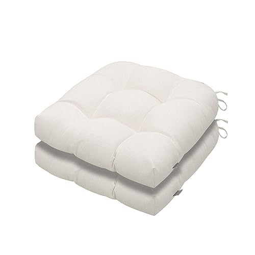 Magpie 19x19 Tufted Seat Cushion 2 Pack – Cream Beige