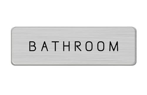 nX} hAv[g ^v[g hATC Aluminum Door Sign Vv \D BATHROOM Silver/Black