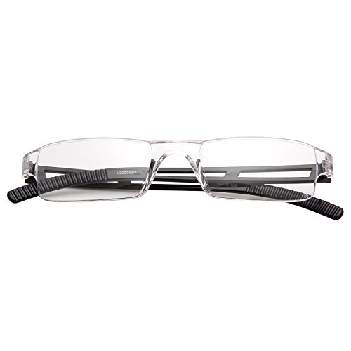 LianSan Rimless Fashion Reading Glasses Mens Womens Frameless Readers Glasses Reading Eyeglasses L2220 Black(+1.0) Cover