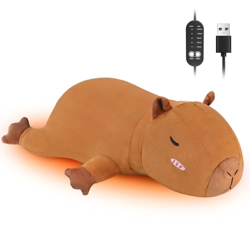 Image of Capybara Heating Pad for Period Cramps Menstrual Pain Relief, Portable Electric Heat Pads USB Powered, Cute Stuff Capybara Plush Stuffed Animals Gifts, Gift for Women Teen Girls Birthday Christmas