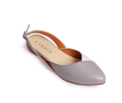 Image of CANVI Stylish | Fancy | Comfortable Women's Ethnic Flats Sandals for Women and Girl, Synthetic Leather Sandals Casual Summer Beach Shoes Sandal