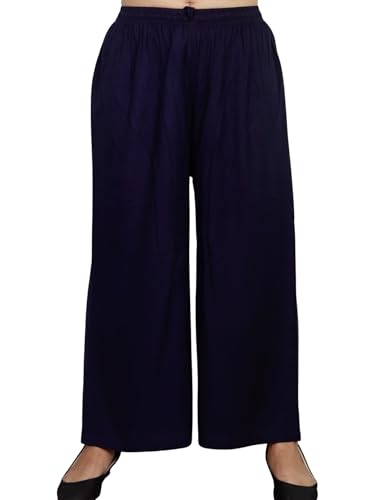 Image of Women's Solid Rayon Palazzo Pants Regular Palazo