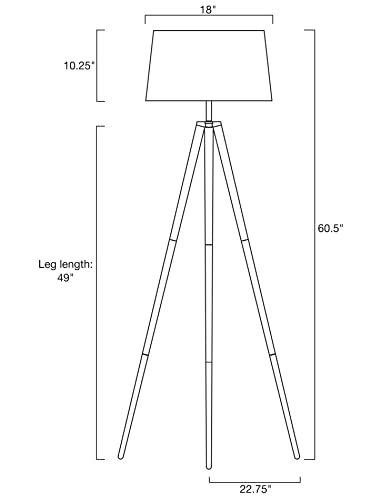 Kira Home Grace 60.5" Mid Century Modern Tripod Led Floor Lamp + Energy Efficient 9W Bulb, Wooden Tripod Legs + White Shade #TOP6