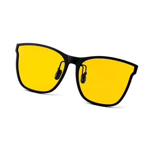Image of Clip on Anti Blue Light Filter Glasses UV Blocking Anti Eye Strain Unisex (Night Driving Yellow B)