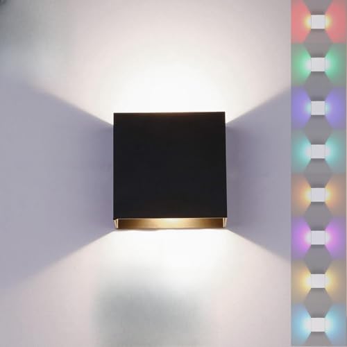 Aplique de pared LED inalámbrico arriba abajo con interruptor táctil y luz RGB regulable