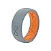Groove Life Solid Storm Grey/Orange Ring - Breathable Silicone Wedding Rings for Men, Lifetime Coverage, Unique Design, Comfort Fit Ring - Size 11