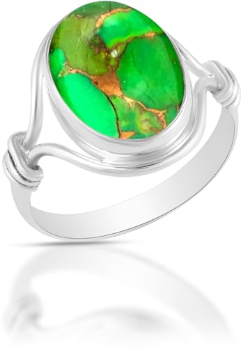 Solid 925 Sterling Silver Ring For Women & Girls Natural Gemstone Ring Sterling Silver Wedding Ring February Birthstone Bezel Set Gemstone Ring