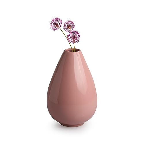 Image of ExclusiveLane 'Dewdrop' Modern Ceramic Decorative Vases for Home Decor Flower Vase for Living Room Bedroom (Handglazed Studio Pottery, 8.3 Inches)