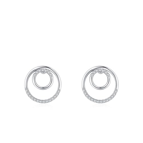 Boucle d'oreille argent 925 clou anti-allergie ornée d'une pierre ronde pour peau sensible