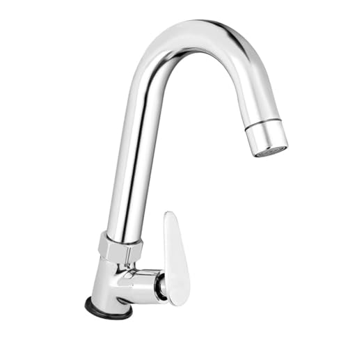 Image of ESOW Kitchen Drinking Water Faucet, 100% Stainless Steel, Swan Neck Tap Basin | Sink Faucet 360 Swivel | Table Top Pillar Cock | Tap Sink for Home, Bathroom & Office (Soft)