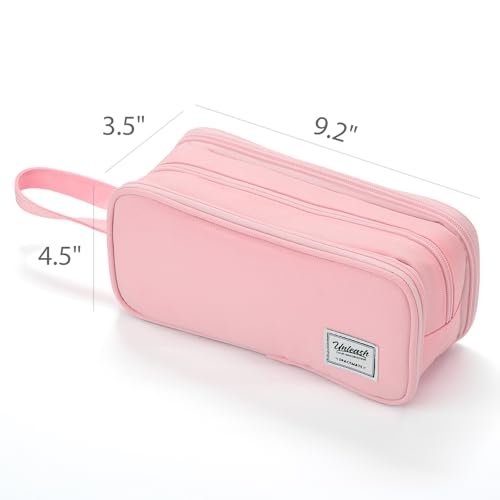 Image of SPACEMATE Pencil Case Pouch Box Bag School Supplies Girls Boys Kids, Cute Preppy Stuff Big Capacity Aesthetic Pen Organizer, Back to College Stationary, Pink, Extra Large Style, 2300ml