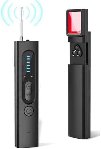 Hidden Camera Detector, Camera Detector with 5 Levels Sensitivity 4 Modes, Spy Camera Detector, Portable Mini Design Hidden Devices Detector, 32H Working Time for Hotel Bathroom Office Car Travel