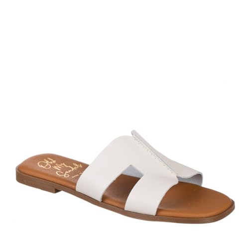 Oh! My Sandals 5560 Zueco DE Piel Plano Mujer Hielo 37