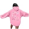 Graphic Hoodies for Women Sweatshirt Lightweight Long Sleeve Drawstring Pullover Tops with Pockets Ladies 2024 Fall Fashion Comfortable Floral Letter Printed Hooded Sweatshirts Cute Hoodie Jumpers #1