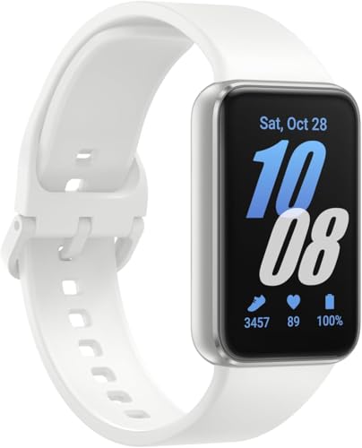 Samsung Galaxy Fit3 Light and Sleek Fitnessband, 13 Tage Akku, 100+ &Uuml;bungen und Schlaf-Tracking, Dunkelgrau (Silber)