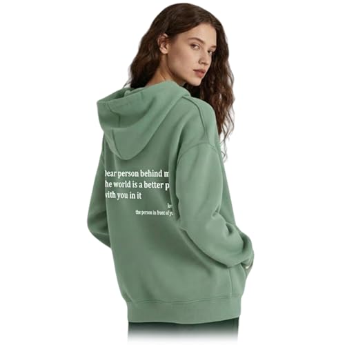 Wopedally Dear Person Behind Me Hoodie Sweatshirt You Are Enough Hoodies The Hope Hoodie (Green L)