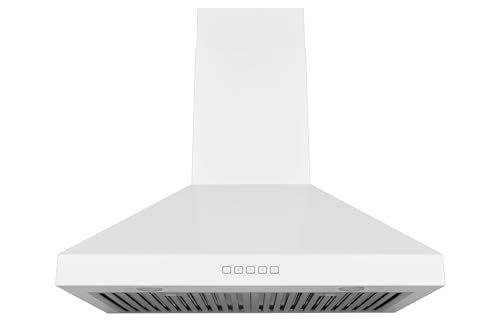 Image of Hauslane Wall Mount Range Hood 30 inch Convertible White Hood PRO 450-860 CFM