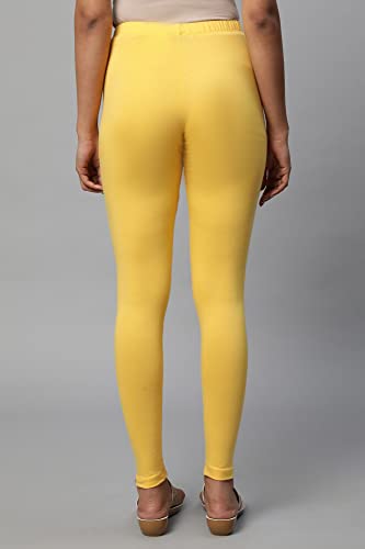 Image of Aurelia Yellow Cotton Lycra Tights
