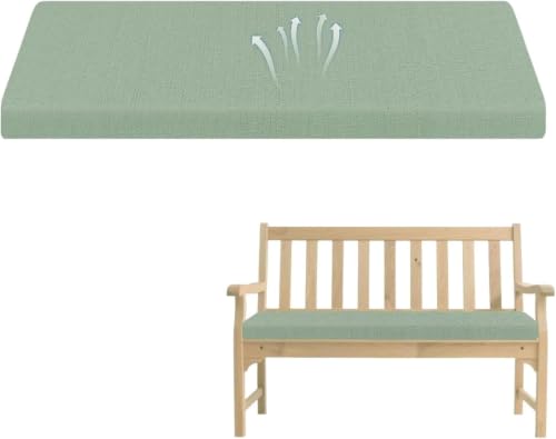 Coussin de banc extérieur vert déhoussable pour chaise