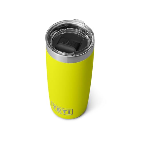 YETI Rambler 10 oz Tumbler, Stainless Steel, Vacuum Insulated with MagSlider Lid, Firefly Yellow | Vacuum Insulated, MagSlider Lid