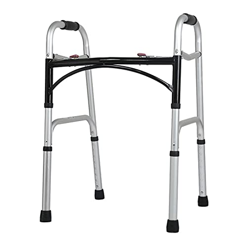 Déambulateur standard pour personnes âgées handicapées tout terrain, béquille réglable légère et aide à la marche pliable avec frein à main, charge 400 lb (Couleur : Walker No Wheels) (Walker No