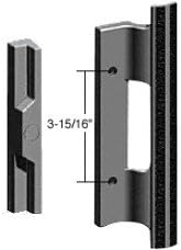 Mortise Style Sliding Glass Patio Door Handle Set, 3-15/16 Screw Holes, Plastic, Black - CANADA ONLY