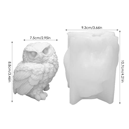 Uwariloy 3D Owl Silicone Molds - Cute Easy Release Owl Shape Owl Mold,Silicone Candle Mold Soap Mold Diy Cake Decoration Fondant Baking Tool Owl Resin Mould Rott-Us #TOP3