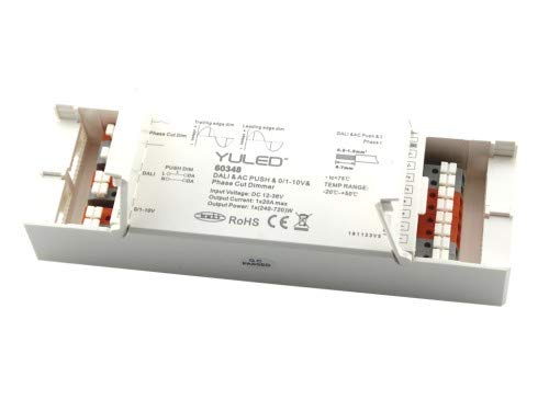 SR-2303P (4in1) DALI LED Controller 1-Kanal 20A 12-36V DC Dimmer Decoder Steuerbar mit Dali-Bus AC PushDIM 0/1-10V oder Triac Dimmer Steuergerät für einfarbige LED Streifen
