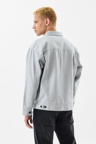 Image of SNITCH Men Casual Jacket | Relaxed Fit Point Collar Solid Style Full Sleeve | 100% Cotton Twill Weave Durable Design With 4 Pockets For Everyday Outings Wear