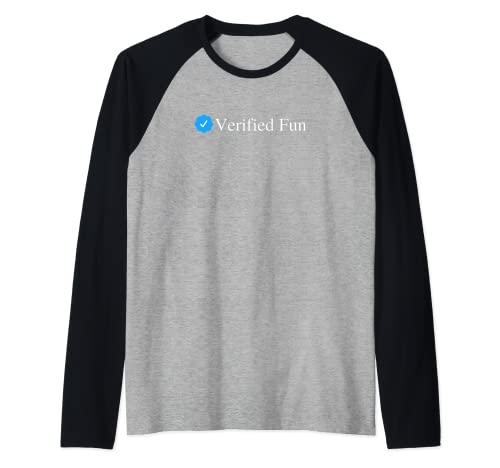 Verified Fun Social Media Blue Check Mark Influencer Raglan Baseball Tee