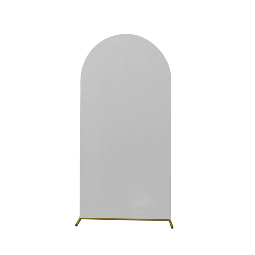 Odot Arch Backdrop Cover Round Top Wedding Arch Backdrop Cover Elegant Romantic Spandex Backdrop Arch Stand for Birthday Party Wedding Garden Decoration -12 Colors (6ft/180x80cm,Grey)