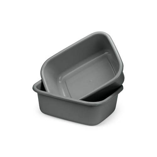 DecorRack 2 Plastic Wash Basins, Large 10 Quart Graduated Bucket,