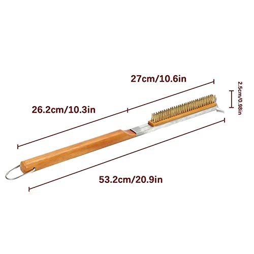 Pincel de forno de pizza com raspador - Pizza Stone Brush com raspador - Raspador de aço inoxidável