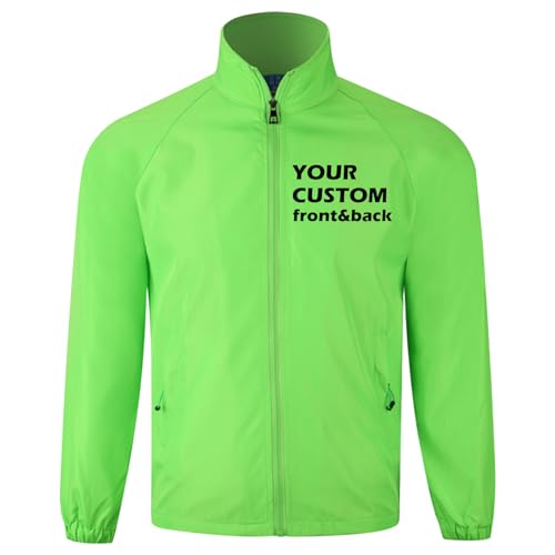 Windbreaker Jacket Custom Your Logo Text Waterproof Lightweight Workwear Outdoor Team Work Uniform