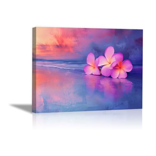 Cuadros decorativos de atardecer morado de 20x30cm enmarcado para el salón