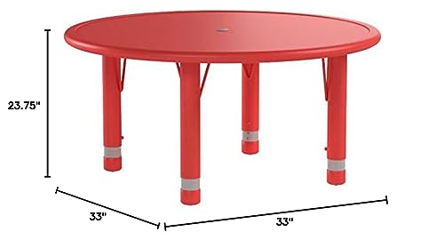 Flash Furniture 33'' Round Red Plastic Height Adjustable Activity Table #TOP5