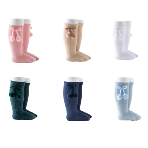 DINGDONG'S CLOSET Baby Tollder Girl Pompon Knee High Socks