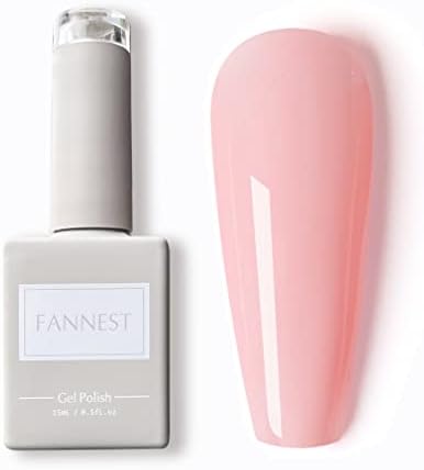 FANNEST Gel Nail Polish,Sheer Nude Milky White Pink Clear Gel Polish Soak Off LED UV Long Lasting Professional DIY Nail Art,Halloween Nails Art(Peach)